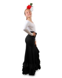 Girls Flamenco Dance Skirt, Model Salon <b>Colour - Black , Size - 6</b>