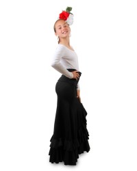 Girls Flamenco Dance Skirt, Model Salon <b>Colour - Black , Size - 4</b>