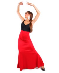 Flamenco Skirt High Waist, Model Sacromonte <b>Colour - Red, Size - L</b>