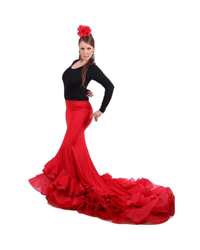 Long tail flamenco skirt