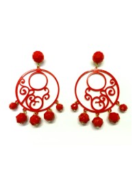 Spanish Earrings <b>Colour - Red, Size - L</b>