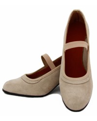 Flamenco Shoes Suede with Nails <b>Colour - Beige, Size - 25</b>