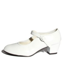 Flamenco Shoes for Girls <b>Colour - White, Size - 18</b>