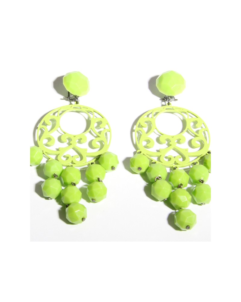 Acetate and polifaceted earrings
