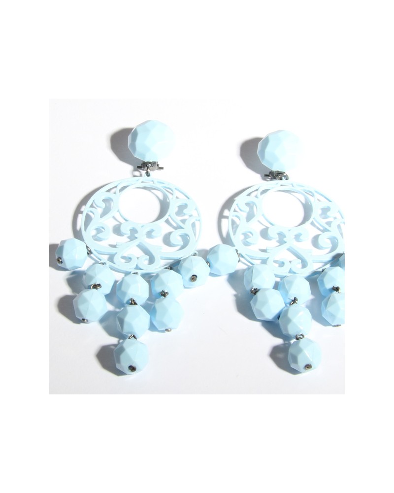 Acetate and polifaceted earrings