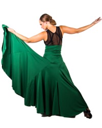 Flamenco Skirt High Waist, Model 8 Godet <b>Colour - Green, Size - XS</b>