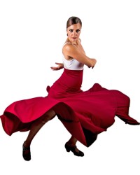 Flamenco Skirt High Waist, Model 8 Godet <b>Colour - Burgundy, Size - XS</b>
