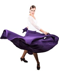Flamenco Skirt, Model 8 Godets, Regular Waist <b>Colour - Purple, Size - L</b>