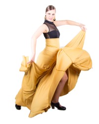 Flamenco Skirt High Waist, Model 8 Godet <b>Colour - Mustard, Size - L</b>