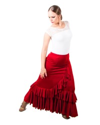 Flamenco Skirt Normal Waist, Model Salon <b>Colour - Amarilla, Size - XS</b>