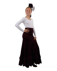 Girls Flamenco Dance Skirt, Model Salon <b>Colour - Aubergine, Size - 6</b>