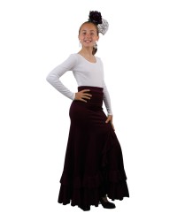 Girls Flamenco Dance Skirt, Model Salon <b>Colour - Aubergine, Size - 4</b>