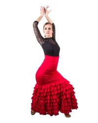 Women Flamenco Skirt - Mod Sol <b>Colour - Red, Size - S</b>
