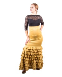 Women Flamenco Skirt - Mod Sol <b>Colour - Mustard, Size - XS</b>